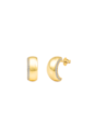 BRINCO OVAL CURVADO CRAVEJADO BANHADO A OURO 18K BM2283-O