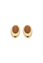 BRINCO OVAL ESMALTADO MARROM BM1971-O
