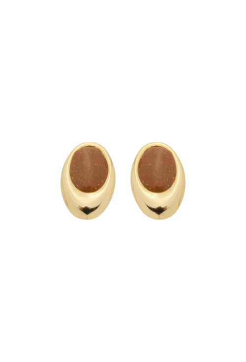 BRINCO OVAL ESMALTADO MARROM BM1971-O