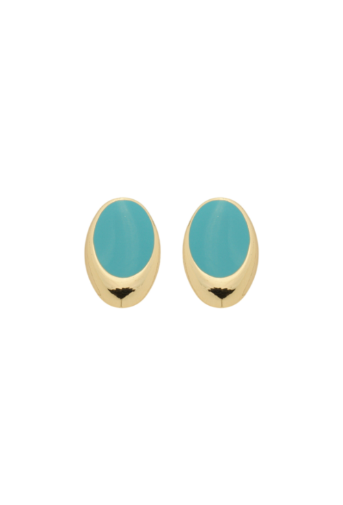 BRINCO OVAL ESMALTADO TURQUESA BM1971-O BRINCO OVAL ESMALTADO TURQUESA BM1971-O