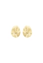 BRINCO OVAL ORGÂNICO ESTAMPADO BANHADO OURO BM2218-O