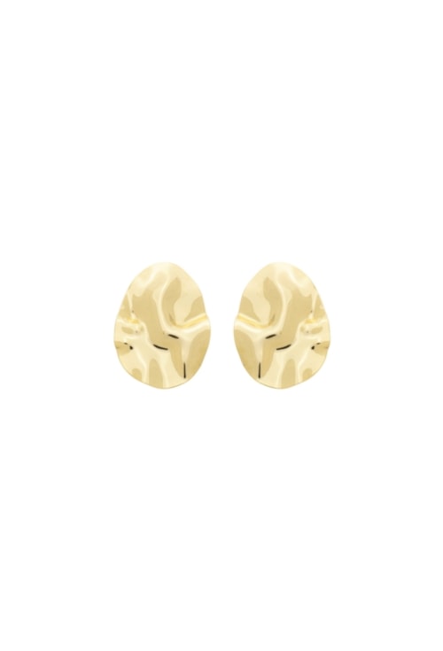 BRINCO OVAL ORGÂNICO ESTAMPADO BANHADO OURO BM2218-O