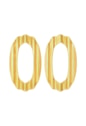 BRINCO OVAL VAZADO ESTAMPADO BANHADO OURO BM2217-O