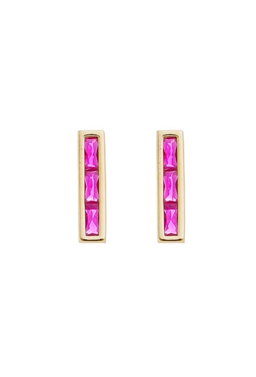 BRINCO PALITO COM CRISTAL RUBELITA NO OURO BM1299-O BRINCO PALITO COM CRISTAL RUBELITA NO OURO BM1299-O