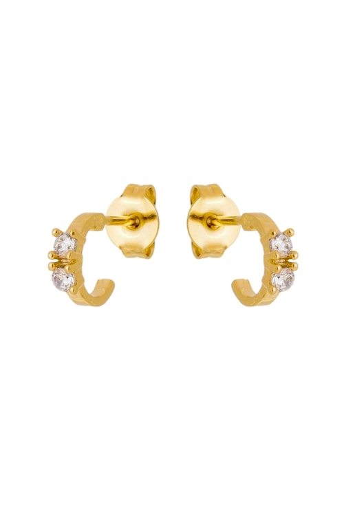 BRINCO PEQUENO COM ZIRCÔNIA CRISTAL NO OURO BM457-O BRINCO PEQUENO COM ZIRCÔNIA CRISTAL NO OURO BM457-O