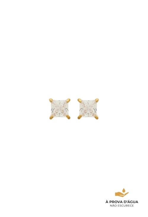BRINCO PONTO DE LUZ QUADRADO 5MM EM AÇO INOX DOURADO BM2160-AD