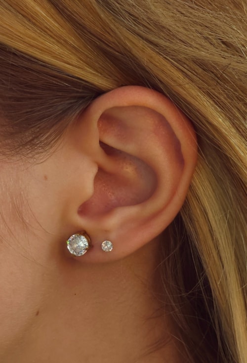 BRINCO PONTO DE LUZ REDONDO 6MM AÇO DOURADO BM2161-AD