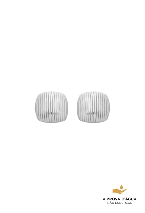 BRINCO QUADRADO ORGÂNICO COM TEXTURA EM AÇO BM2118-A