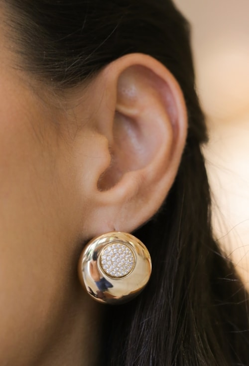 BRINCO REDONDO CRAVEJADO OURO 18K 5 MILÉSIMOS BM2191-O