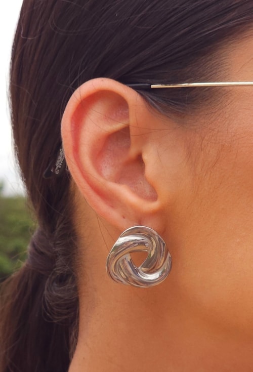 BRINCO REDONDO ENTRELAÇADO AÇO INOX BM2120-A