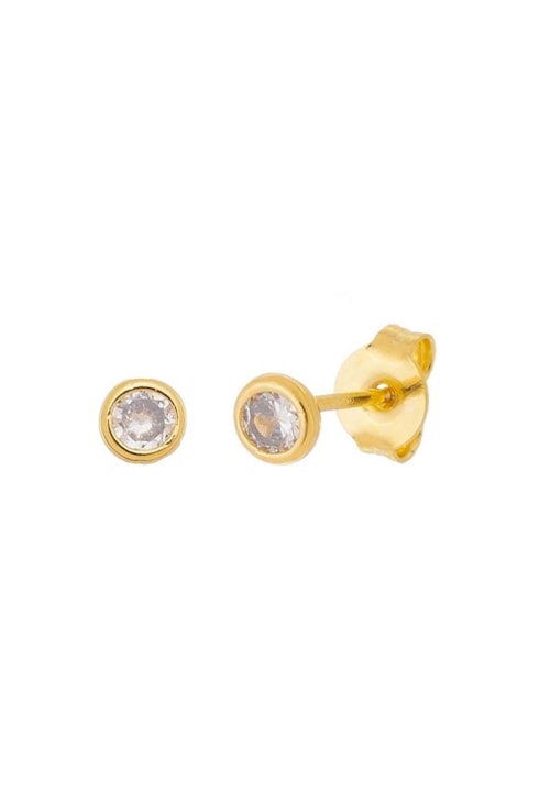 BRINCO REDONDO PONTO DE LUZ DE ZIRCÔNIA NO OURO BM455-O BRINCO REDONDO PONTO DE LUZ DE ZIRCÔNIA NO OURO BM455-O