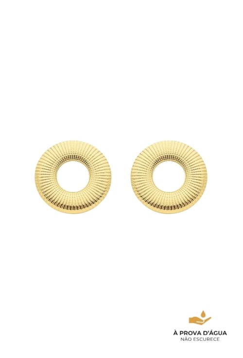 BRINCO REDONDO VAZADO EM AÇO INOX DOURADO BM2083-AD