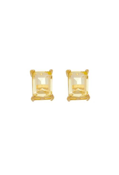 BRINCO RETANGULAR CRISTAL CITRINO NO OURO BM778-O BRINCO RETANGULAR CRISTAL CITRINO NO OURO BM778-O