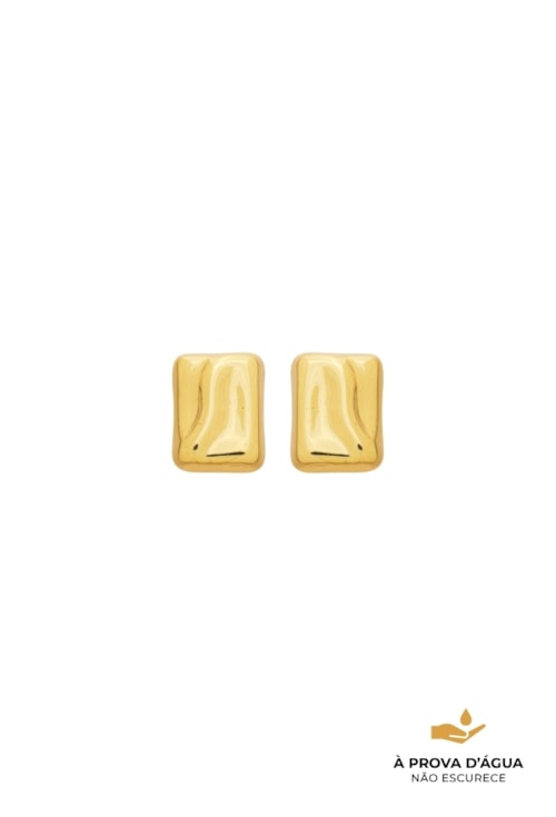 BRINCO RETANGULAR ORGÂNICO EM AÇO INOX DOURADO BM2102-AD