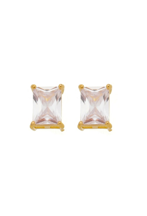 BRINCO RETANGULAR ZIRCÔNIA CRISTAL NO OURO BM778-O BRINCO RETANGULAR ZIRCÔNIA CRISTAL NO OURO BM778-O