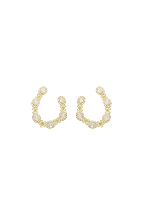 BRINCO SEMICÍRCULO DOURADO COM ZIRCÔNIAS CRAVEJADAS BM2089-O