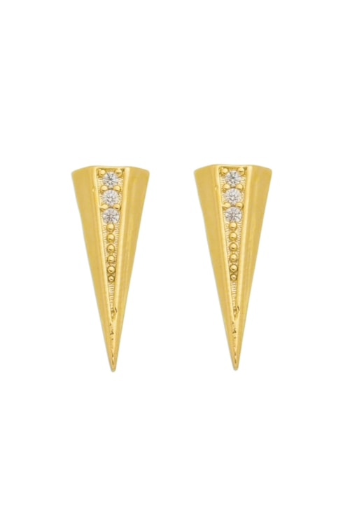 BRINCO SPIKE COM ZIRCÔNIAS NO OURO BM848-O