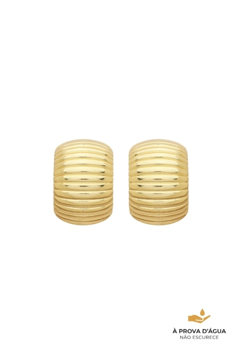 BRINCO TEXTURIZADO LISO EM AÇO INOX DOURADO BM2081-AD