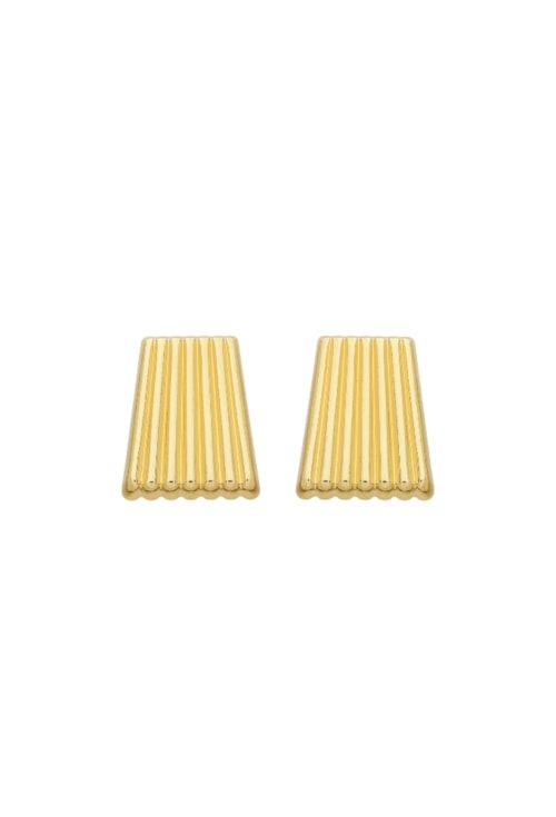 BRINCO TRAPÉZIO TEXTURIZADO EM AÇO INOX DOURADO BM2080-AD