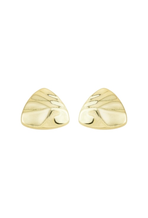 BRINCO TRIÂNGULO ORGÂNICO 27MM BANHADO A OURO BM2254-O