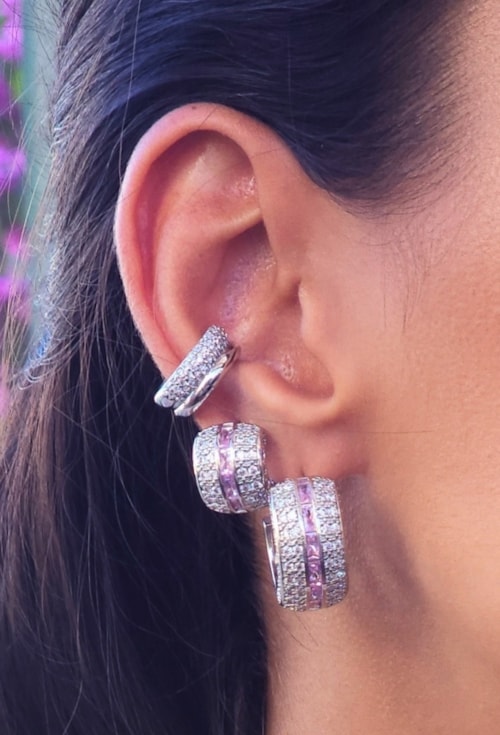 BRINCO TRIO ARGOLA CRAVEJADO KUNZITA RÓDIO BM2188-R