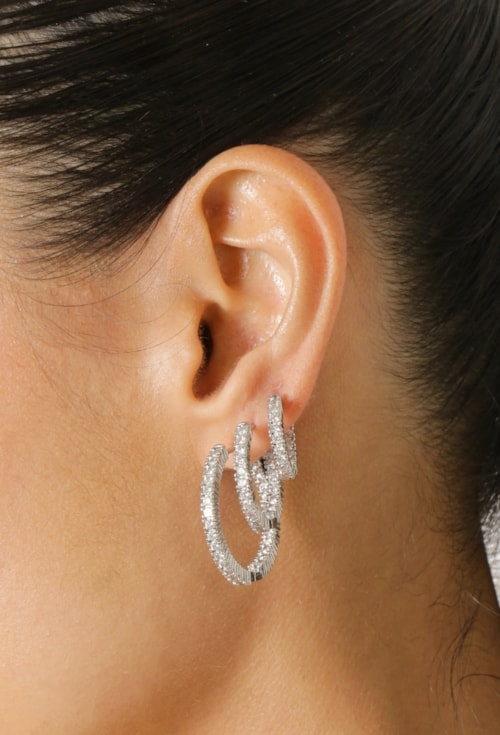 BRINCO TRIO DE ARGOLAS CLIQUE CRAVEJADAS BANHO RÓDIO BM2141-R