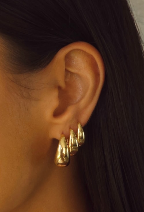 BRINCO TRIO DE ARGOLINHA LISA DOURADA BM2162-O