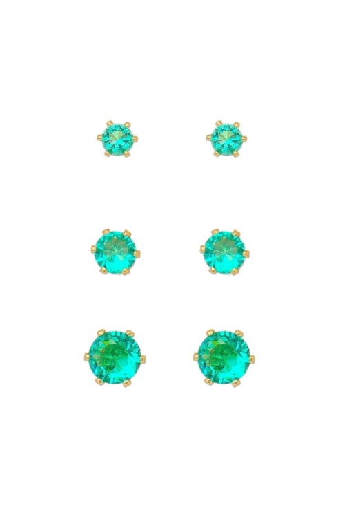 BRINCO TRIO PONTO DE LUZ DE ZIRCONIA TURMALINA BM171-O BRINCO TRIO PONTO DE LUZ DE ZIRCONIA TURMALINA BM171-O