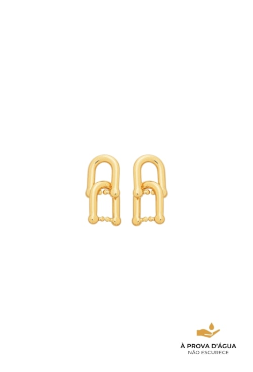 BRINCO U MODERNO EM AÇO DOURADO BM2130-AD