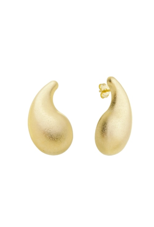BRINCO VÍRGULA ABAULADA FOSCA NO OURO BM1774-O BRINCO VÍRGULA ABAULADA FOSCA NO OURO BM1774-O