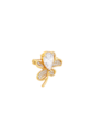 BROCHE FLOR COM PEDRA GOTA CRAVEJADO BANHADO A OURO AC016-O