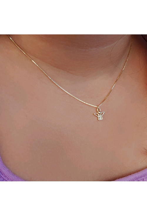 CHOKER ANJO DA GUARDA NO OURO CH155-O