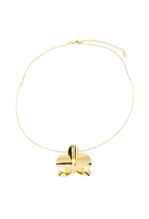 CHOKER ARO COM FLOR ORQUÍDEA OURO CH390-O
