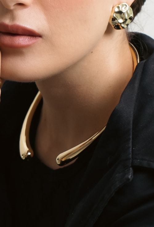 CHOKER ARO LISO BANHADA A OURO CH394-O