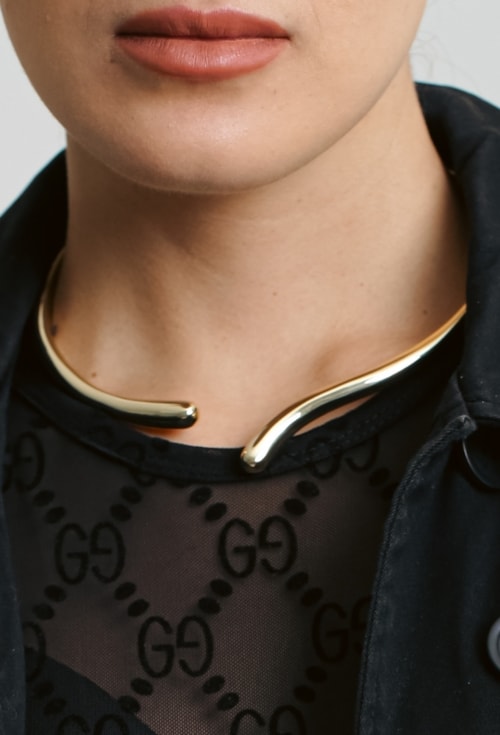 CHOKER ARO LISO BANHADA A OURO CH395-O