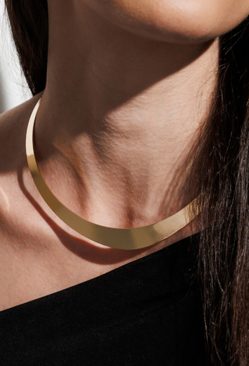 CHOKER ARO OVAL LISA BANHADA A OURO CH397-O