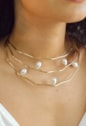 CHOKER ARO TRIPLO COM PÉROLAS GOTA EM OURO CH371-O