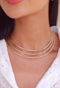 CHOKER ARO TRIPLO DESIGN MINIMALISTA NO OURO CH378-O