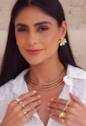 CHOKER ARO TRIPLO DESIGN MINIMALISTA NO OURO CH378-O