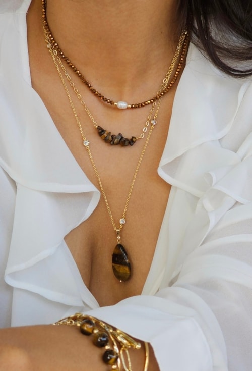 CHOKER CASCALHO OLHO DE TIGRE NATURAL CH345-O CHOKER CASCALHO OLHO DE TIGRE NATURAL CH345-O