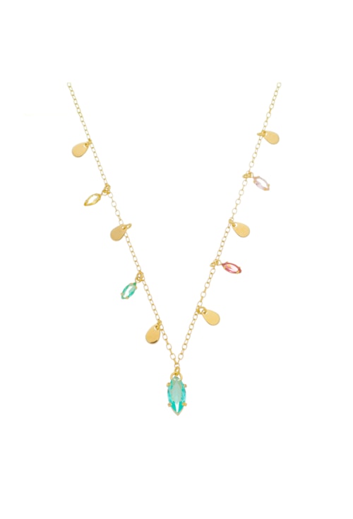 CHOKER COLORS MINI MEDALHAS E NAVETE AZUL PARAÍBA CH094-O