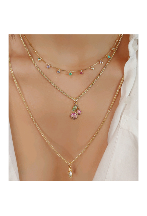 CHOKER COM BOLINHAS E ZIRCÔNIAS COLORS CH141-O