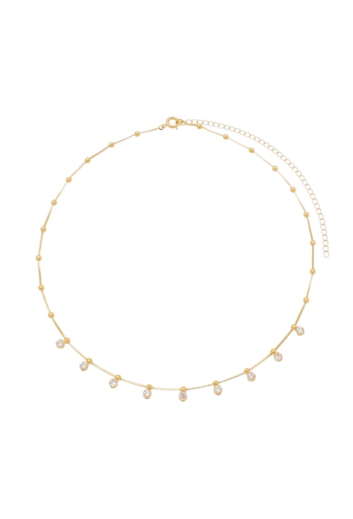 CHOKER COM BOLINHAS E ZIRCÔNIAS CRISTAL CH141-O CHOKER COM BOLINHAS E ZIRCÔNIAS CRISTAL CH141-O