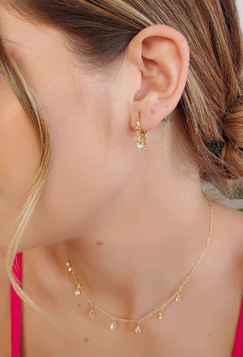 CHOKER COM CRISTAIS CITRINO GOTA CH217-O