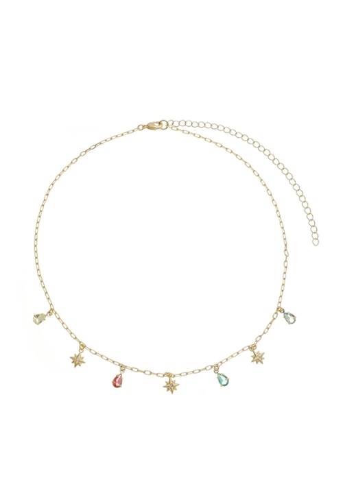 CHOKER COM CRISTAIS COLORIDOS E ESTRELAS CH220-O