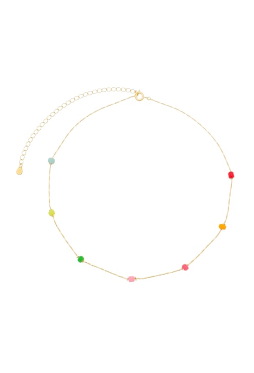 CHOKER COM CRISTAIS COLORS NO OURO CH164-O