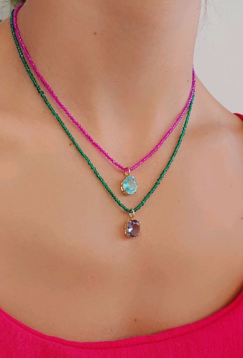CHOKER COM CRISTAIS ESMERALDA CH210-O