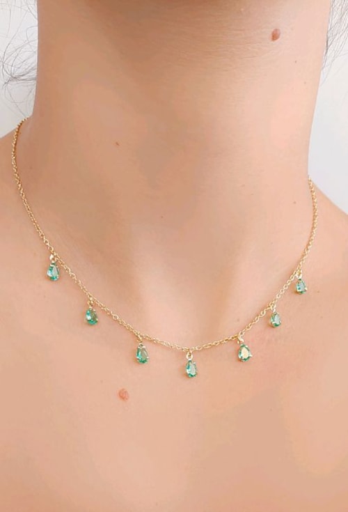 CHOKER COM CRISTAIS TURMALINA GOTA CH217-O