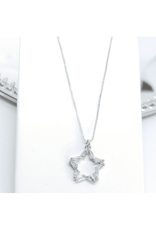 CHOKER COM ESTRELA DE ZIRCÔNIA BAGUETE CH086-R