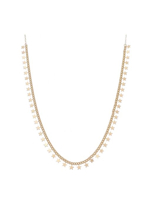 CHOKER COM ESTRELAS NA CORRENTE NO OURO CH108-O